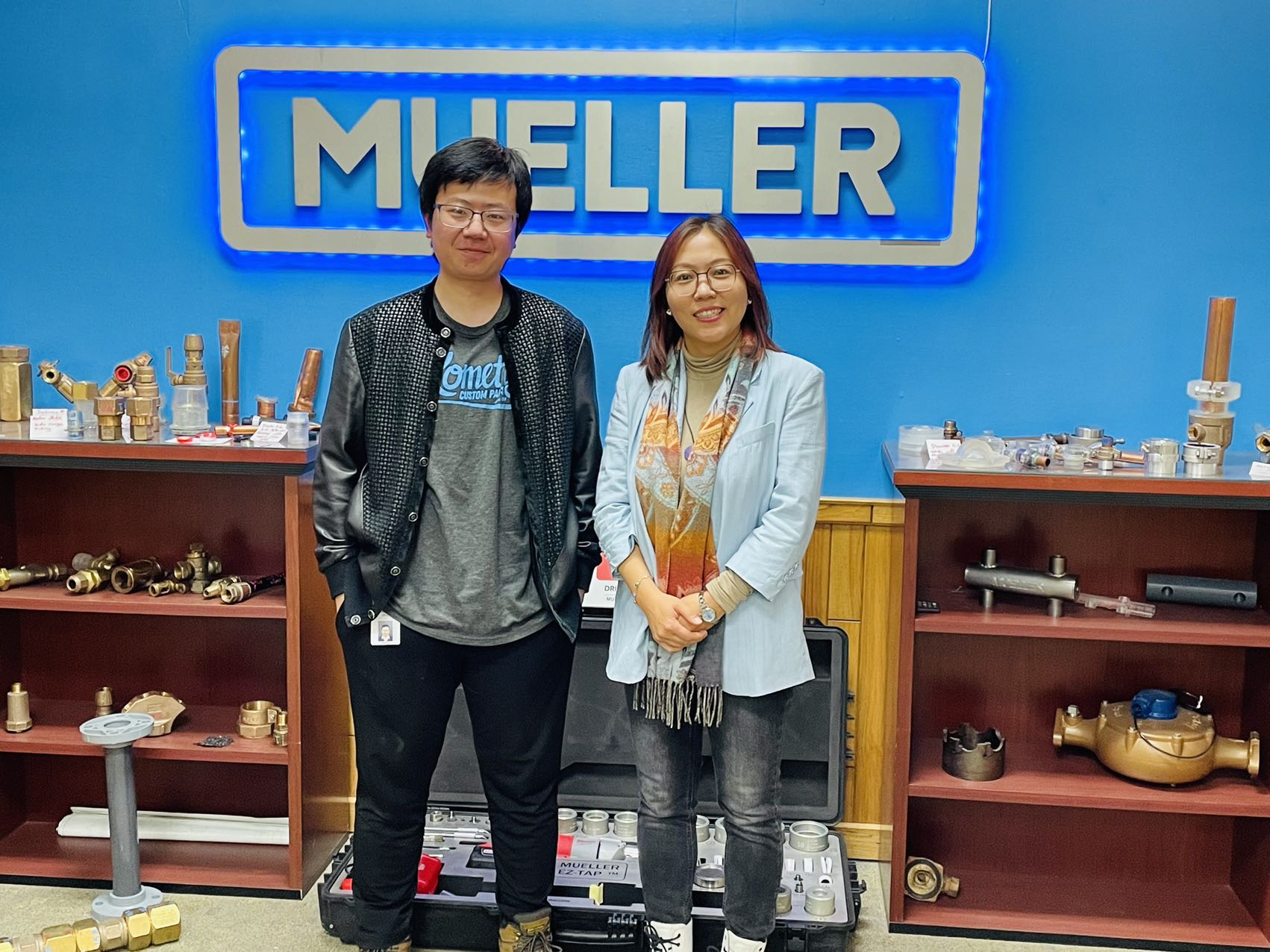 Ethan from Mueller with Ivy from XY-GLOBAL