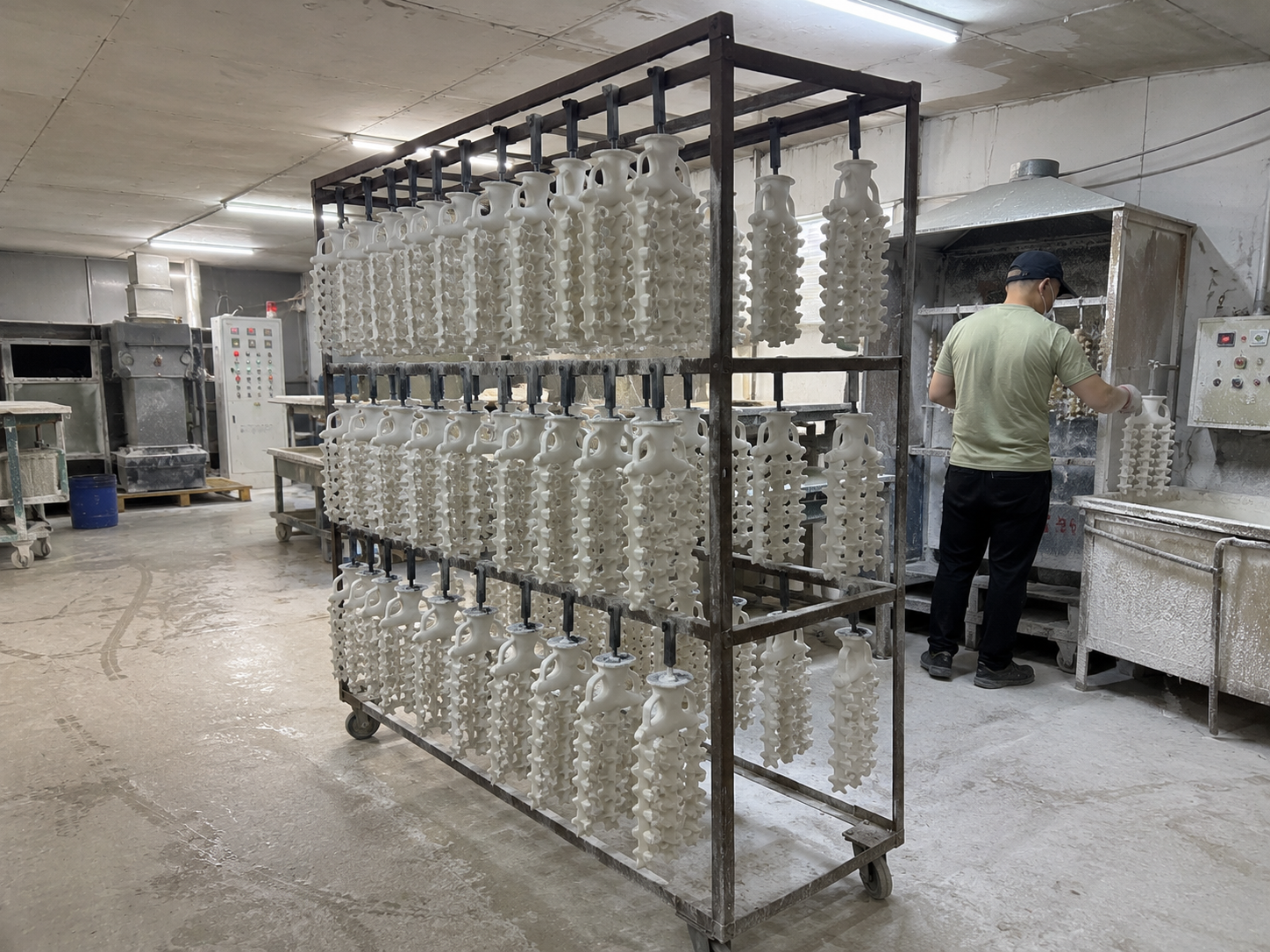 Investment Casting Dewaxed Ceramic Trees Ready for Shell Firing