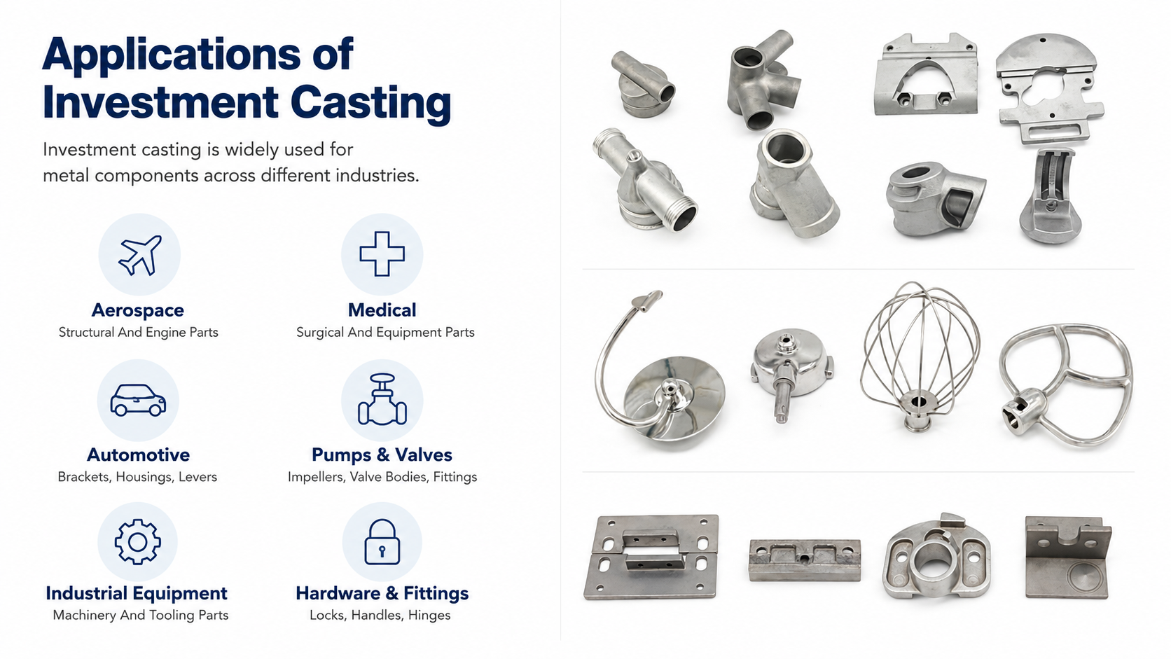 Custom Investment Casting Components for Multiple Industrial Applications