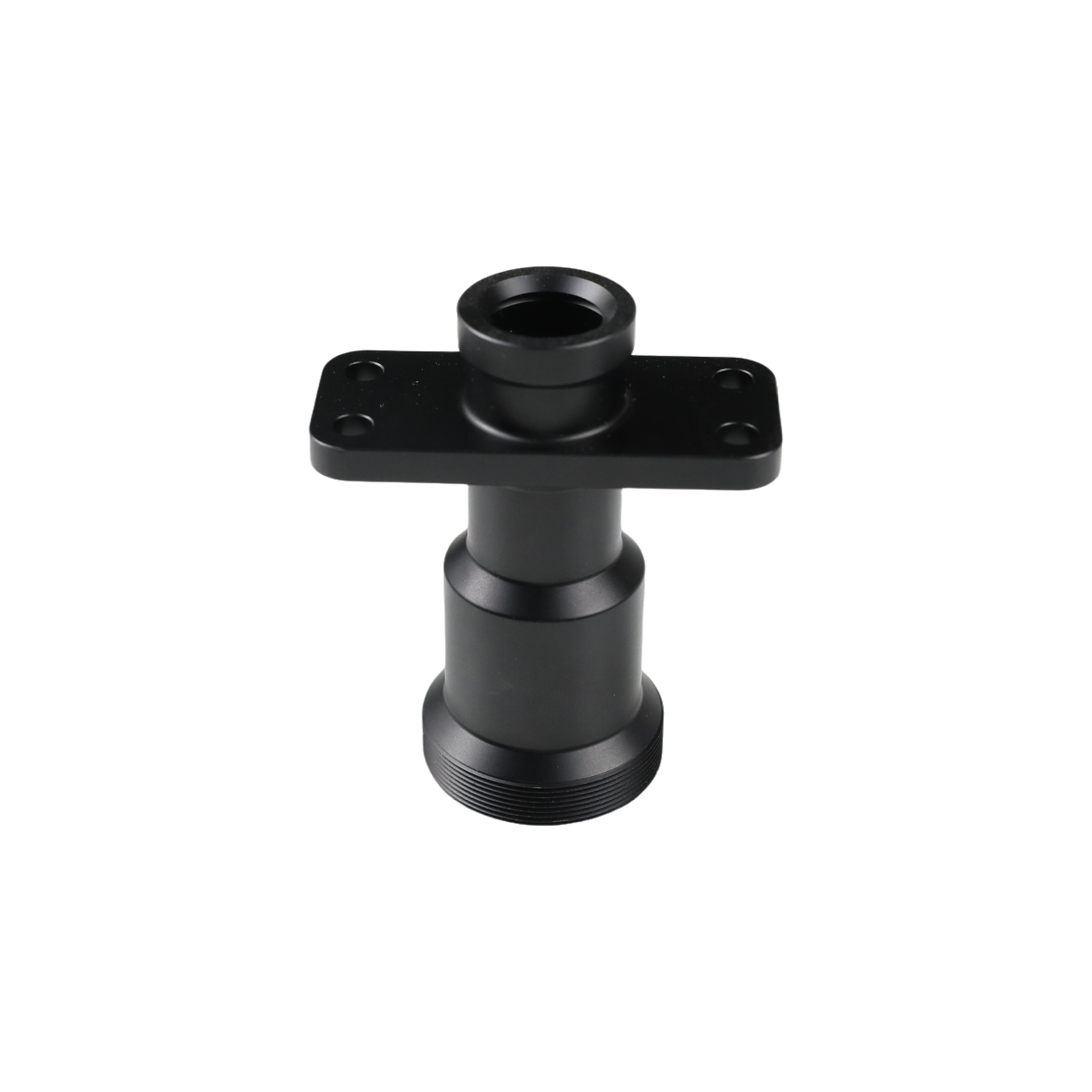 Precision CNC Machined Optical Mount Base with Threaded Interface