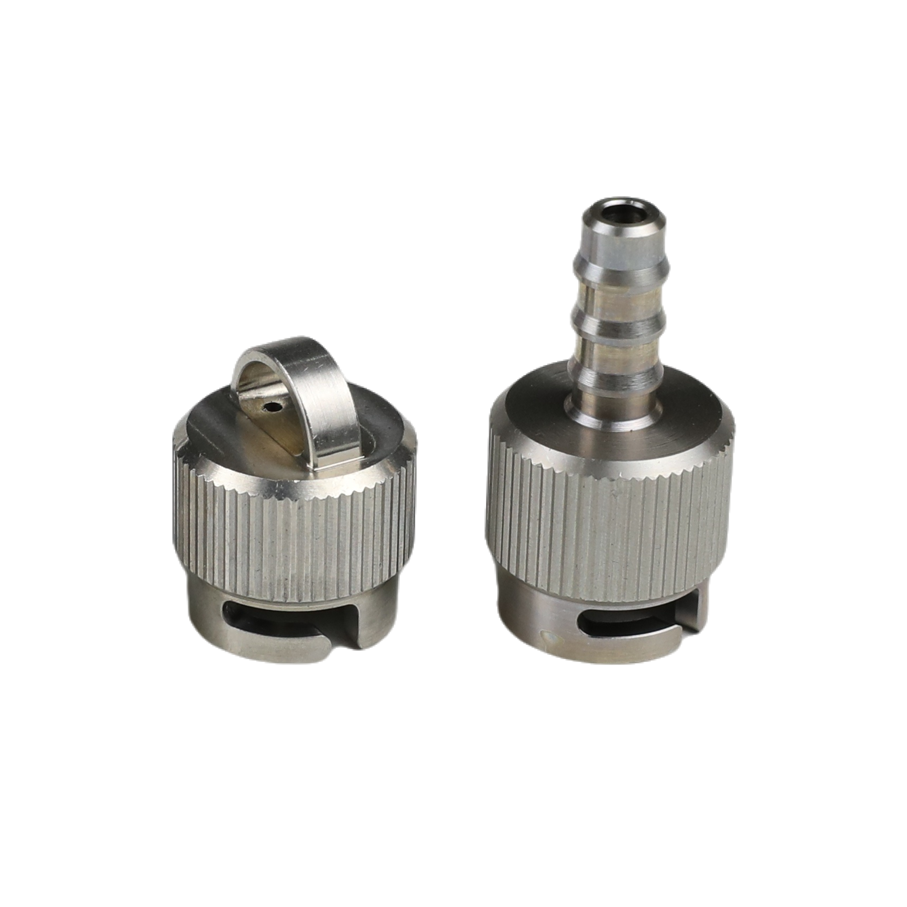 precision cnc machined stainless steel hose barb connector